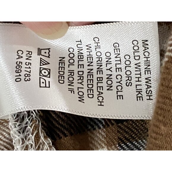 Maurices Womens 1X Open Blouse Plaid Fringe Roll Tab Sleeves - Picture 7 of 11